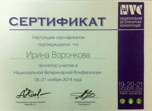 Сертификат ветеринарной клиники